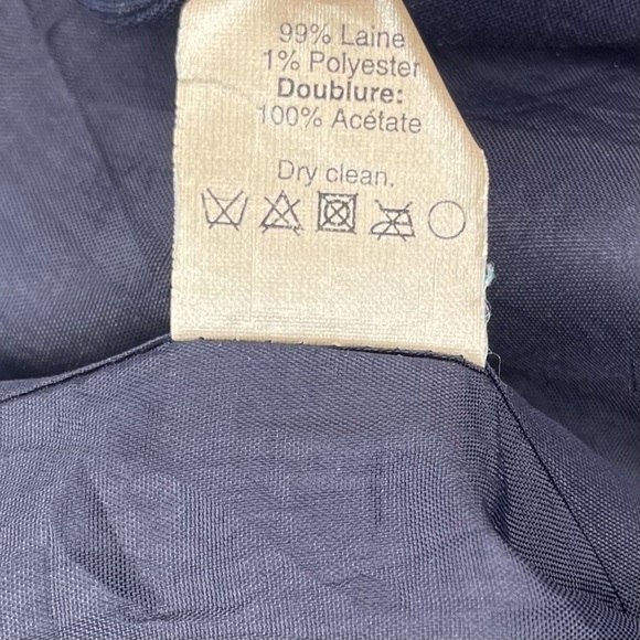 J. Crew Suiting Wool Blend Navy Blue Pin Striped Button Front Blazer Size 6 - Picture 6 of 7